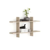 Regały biurowe - Półka biurowa ścienna podwójna SOLID, 1250 x 200 x 700 mm, naturalny dąb - miniaturka - grafika 1