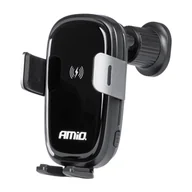 Uchwyty samochodowe do telefonów - Uchwyt do samochodu na kratkę ładowarka indukcyjna 15w amio-03778 - miniaturka - grafika 1