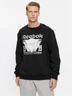 Bluzy męskie - Reebok Bluza Basketball IL4432 Czarny Regular Fit - miniaturka - grafika 1