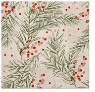 Folia, papier śniadaniowy, serwetki - Paw Paw We Care Springs Holly 20 Szt Beżowe Serwetki Papierowe Dekoracyjne - miniaturka - grafika 1