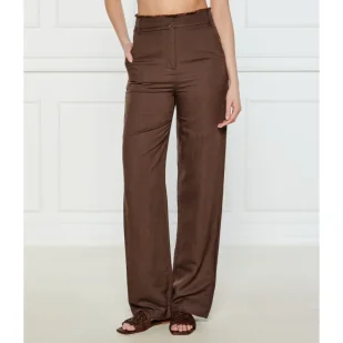 Patrizia Pepe Spodnie flare fit z dodatkiem lnu - Spodnie damskie - miniaturka - grafika 1