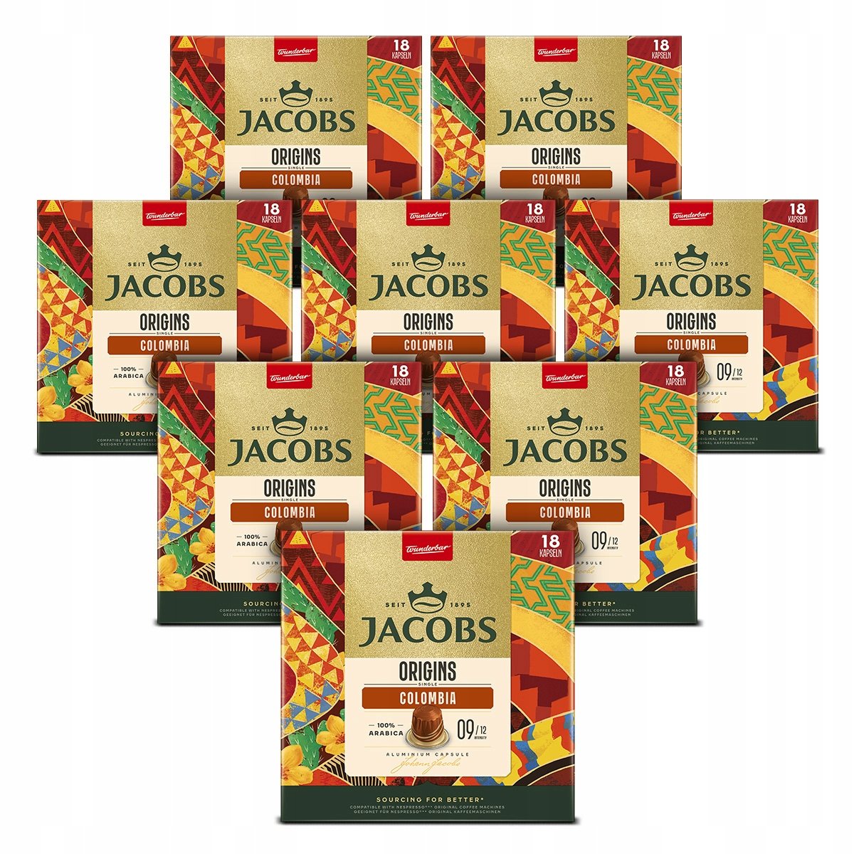 Kapsułki Jacobs Origins Colombia do Nespresso(r)* 8x 18 szt. [144 kawy]