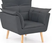Fotele - Fotel wypoczynkowy szary velvet REZZO drewniane nogi - miniaturka - grafika 1