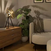 Lampy stojące - Lampa stołowa Castanuelo, czarna/złota - miniaturka - grafika 1