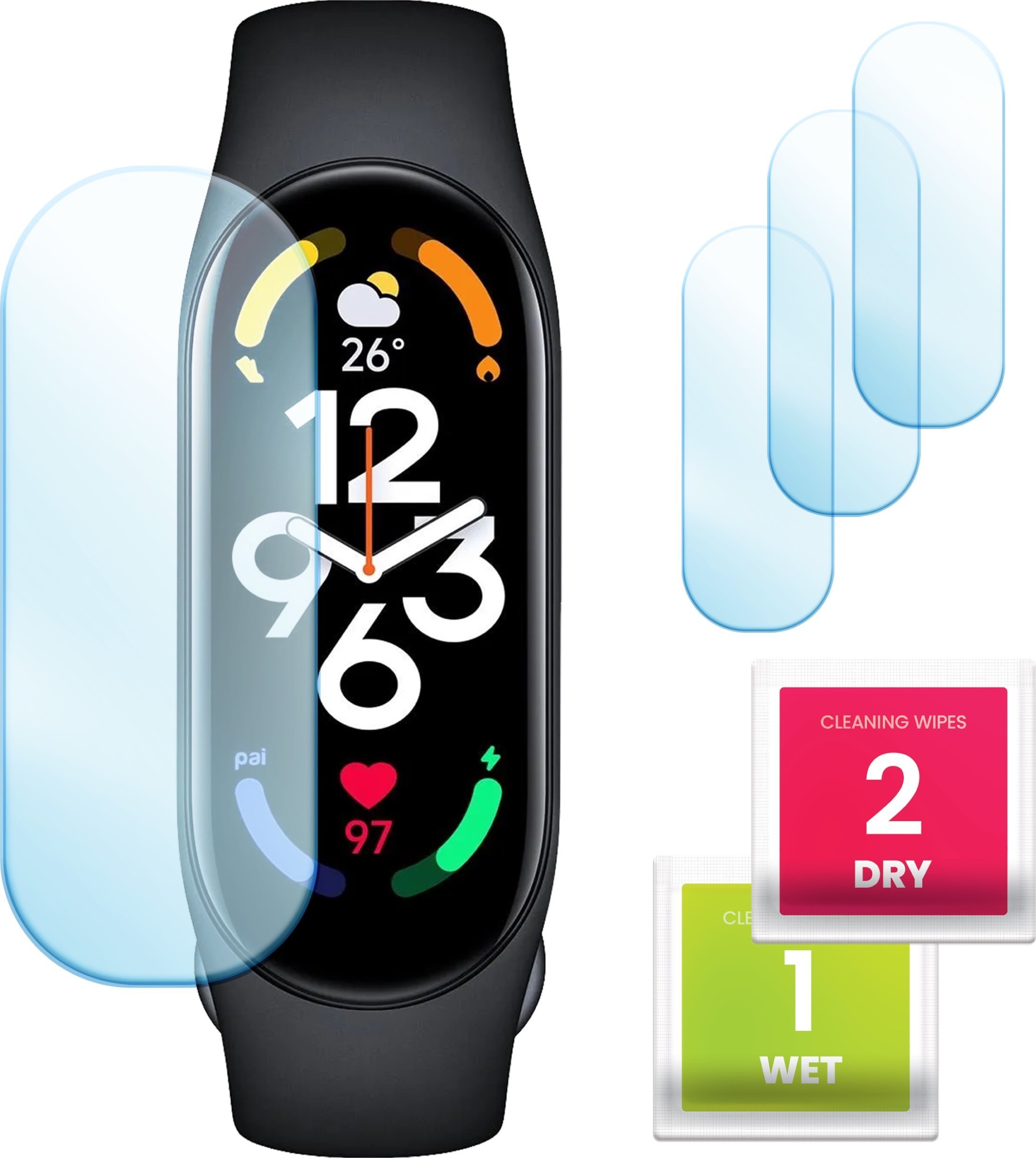 Hello Case 3-PAK Szkło Hybrydowe do Xiaomi Mi Band 7 Szybka, Szkiełko, Ochronne