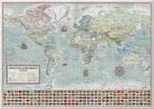 Mapy i plansze edukacyjne - Świat. Mapa polityczna stylizowana ścienna - miniaturka - grafika 1