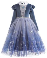 Stroje karnawałowe - Sukienka Elsa Elza Kraina Lodu Gwiazda Tiul Cekiny Nowa Balowa 146/152 (150) - miniaturka - grafika 1