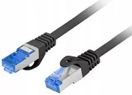 Kable miedziane - LANBERG Patchcord Cat.6A S/FTP LSZH CCA 0.25m black - miniaturka - grafika 1