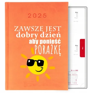 KALENDARZ POMARAŃCZOWY A5 2025 REGRES OSOBISTY DOBRY DZIEŃ NA PORAŻKĘ WZORY - Notesy i bloczki - miniaturka - grafika 1
