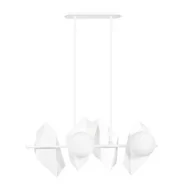 Lampy sufitowe - Emibig Lighting biała lampa wisząca szklane kule DRIFTON 4 WHITE 637/4 podłużny żyrandol do salonu na 4 żarówki 637/4 - miniaturka - grafika 1
