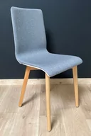 Krzesła - Krzesło drewniane biało-szareLUKA SOFT W bukowa rama - miniaturka - grafika 1
