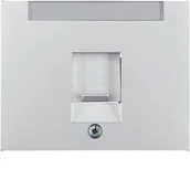 Inne akcesoria elektryczne - Berker Pokrywa pojedyncza z zasuwą chroniącą przed kurzem i polem opisowym Berker K.5 aluminium - miniaturka - grafika 1