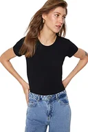 Body - Trendyol Damskie body z dzianiny, Czarny, M - miniaturka - grafika 1