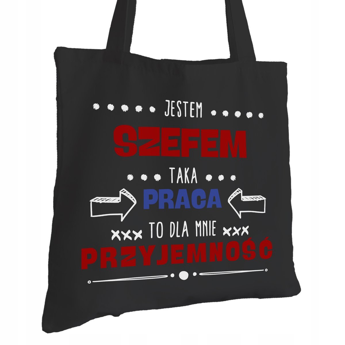 Torba Bawełniana dla Szefa Czarna Na Prezent Ekologiczna Trwały Nadruk