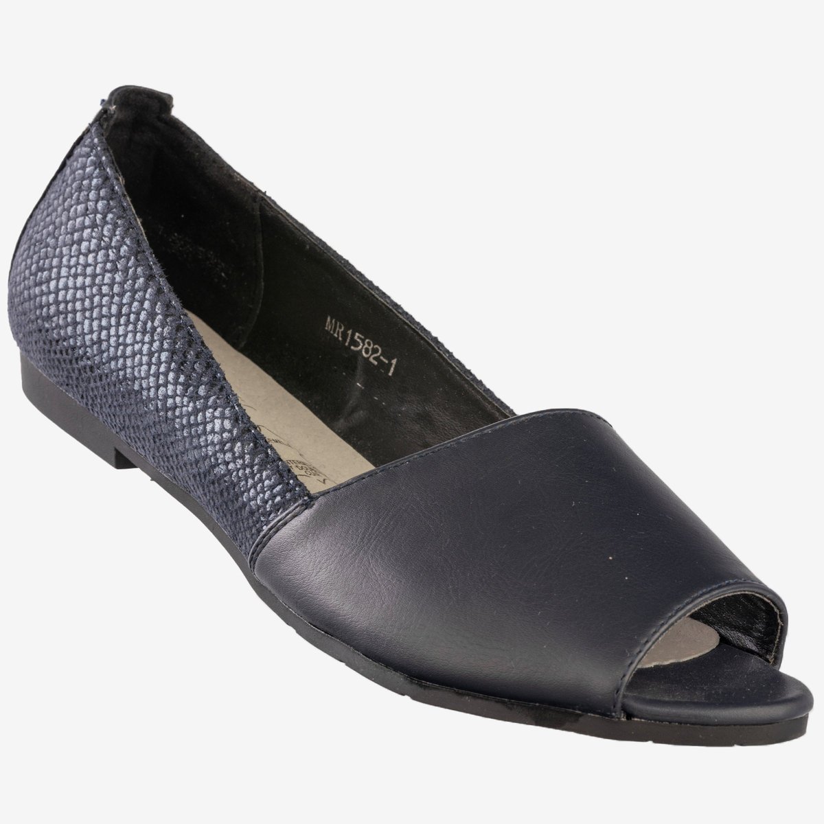 Baleriny Damskie Ekoskóra Buty Eleganckie Jezzi Granatowe MR1582-1 Niebieski 39