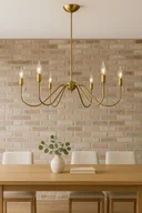 Lampy sufitowe - Patynowana Lampa Wisząca z mosiądzu LED 6-ramienna Styl Nowoczesny & Modern Farmhouse - miniaturka - grafika 1