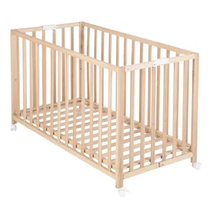 Naturalne łóżeczko na kółkach 60x120 cm Fold up – Roba - Łóżeczka i kojce - miniaturka - grafika 1