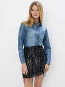 Koszule damskie - Mohito - Jeansowa koszula - niebieski - miniaturka - grafika 1