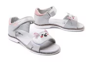 Buty dla dziewczynek - WOJTYŁKO 3S22303 srebrny, sandały dziecięce, rozmiary 26-30 - Wojtyłko - miniaturka - grafika 1