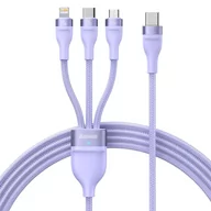 Kable USB - Baseus Flash Series II kabel USB Typ C / USB Typ A - USB Typ C / Lightning / micro USB 100 W 1,5 m fioletowy (CASS030205) CASS030205 - miniaturka - grafika 1