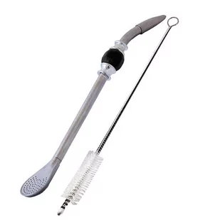 BOMBILLA Grande z kamieniem - czarna - Yerba Mate - miniaturka - grafika 1