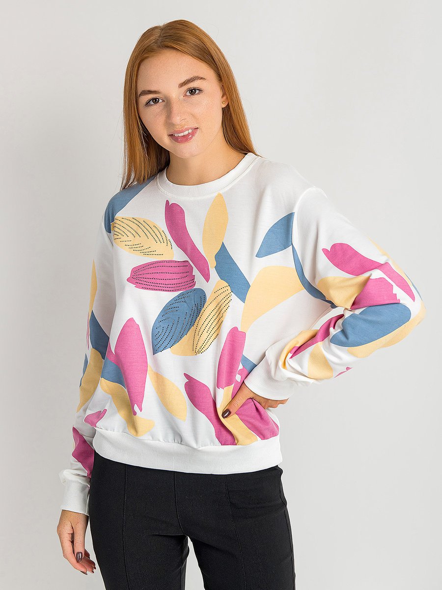 Wzorzysta bluza biały L