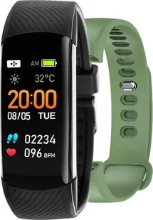 Rubicon RNCE59 Czarny + Zielony Pasek - Smartband - miniaturka - grafika 1