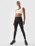 Spodnie sportowe damskie - Damskie legginsy treningowe 4F 4FWAW24TFTIF278 - czarne - miniaturka - grafika 1