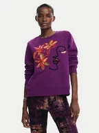 Bluzy damskie - Desigual Bluza Lady 24WWSK16 Fioletowy Regular Fit - miniaturka - grafika 1