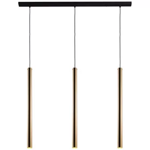 Amplex LAMPA wisząca AKADI 0133 metalowa OPRAWA tuby na listwie zwis czarny złoty 0133 - Lampy sufitowe - miniaturka - grafika 1