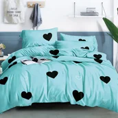 Pościel - Pościel - 160x200 - Czarne Serca - 3 części - miniaturka - grafika 1