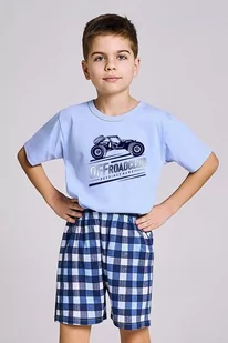 Chłopięca piżama Owen niebieska z samochodem terenowym 128 - Piżamy chłopięce - miniaturka - grafika 1