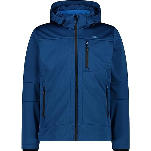 CMP męska kurtka Softshell melanżowa z odpinanym kapturem, Petrol Mel, 58