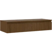 Szafki łazienkowe - Mexen Rivel szafka łazienkowa podumywalkowa 120 cm z blatem, 1 szuflada, ryflowana , orzech - 91A20-12023-1-BFC86 - miniaturka - grafika 1