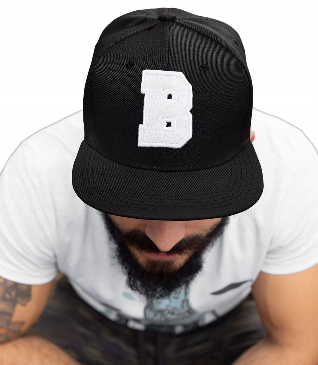 CZAPKA PROSTY DASZEK LITERA B HAFT AMERICAN TWILL