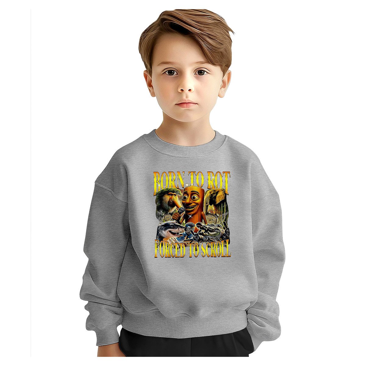 BLUZA DZIECIĘCA BRAINROT BORN TO ROT 134-140 DLA CHŁOPCA DZIEWCZYNKI
