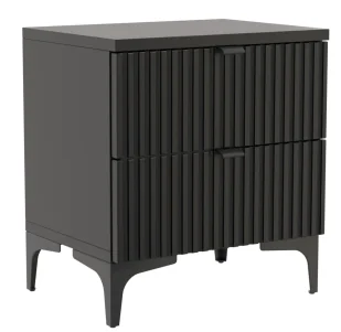 Czarna szafka nocna ryflowana T0-P64 - Szafki nocne - miniaturka - grafika 1