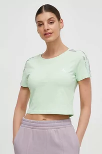 adidas t-shirt damski kolor zielony - Koszulki sportowe damskie - miniaturka - grafika 1