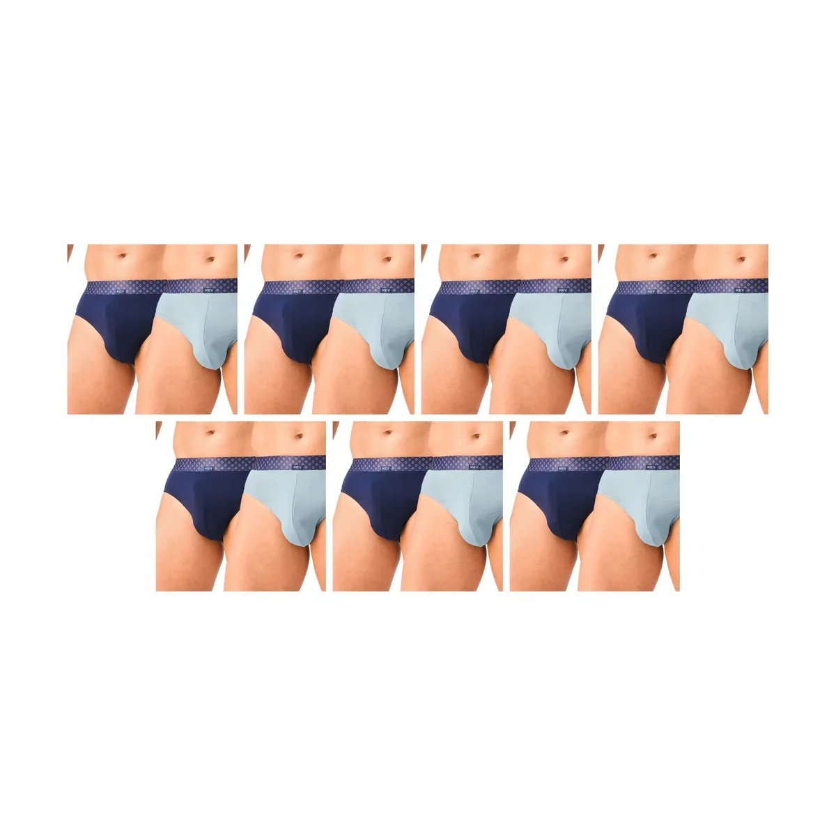 7-PAK Slipy męskie bambusowe Key MPP 927 2-pack szary/granat M