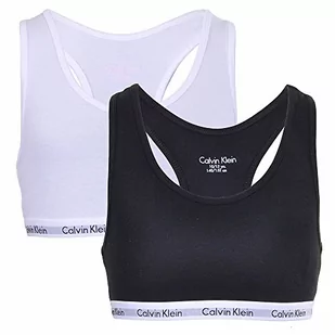 Calvin Klein Dziewczęcy 2-pak, biustonosz bez fiszbin, biały/czarny, 8-10 Lat - Biustonosze - miniaturka - grafika 1