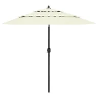 Parasole ogrodowe - vidaXL 3-poziomowy parasol na aluminiowym słupku, piaskowy, 2,5 m 313860 - miniaturka - grafika 1
