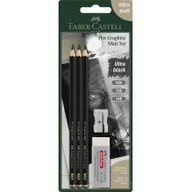 Przybory szkolne - Pitt graphite matt zestaw na blistrze 3 ołówki 10b, 12b, 14b + gumka + temperówka - miniaturka - grafika 1