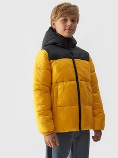 4F Kurtka puchowa z wypełnieniem syntetycznym chłopięca - żółta 164 (13-14 lat) - Kurtki i kamizelki sportowe męskie - miniaturka - grafika 1