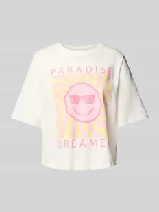 T-shirt o pudełkowym kroju z czystej bawełny model ‘CARTY LIFE’ - Koszulki i topy damskie - miniaturka - grafika 1