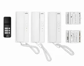 Domofony - Zestaw domofonowy 3-rodzinny, 2-żyłowy, natynkowy ZAMEL - miniaturka - grafika 1