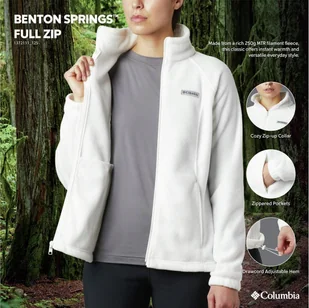 Columbia Benton Springs Full Zip Fleece 1372111125 białe XL - Bluzy damskie - miniaturka - grafika 1