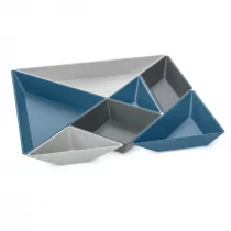 Koziol Tace do serwowania przekąsek Tangram Ready odcienie niebieskiego 7 el. 3480302 - Tace i patery - miniaturka - grafika 1