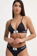 Stroje kąpielowe - Calvin Klein biustonosz kąpielowy kolor czarny lekko usztywniona miseczka KW0KW02451 - miniaturka - grafika 1