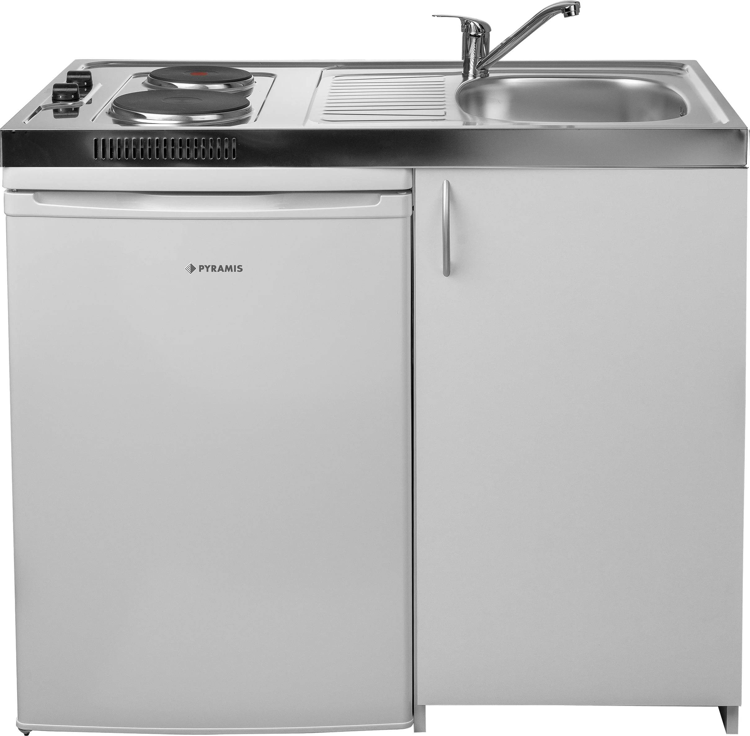 Pyramis Minikuchnia 5w1 PYRAMIS MK 100x60 komora PRAWA lodówka, płyta, zlew, szafka + GRATIS bateria CHROM