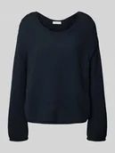 Swetry damskie - Sweter z dzianiny o kroju comfort fit z czystej bawełny - miniaturka - grafika 1